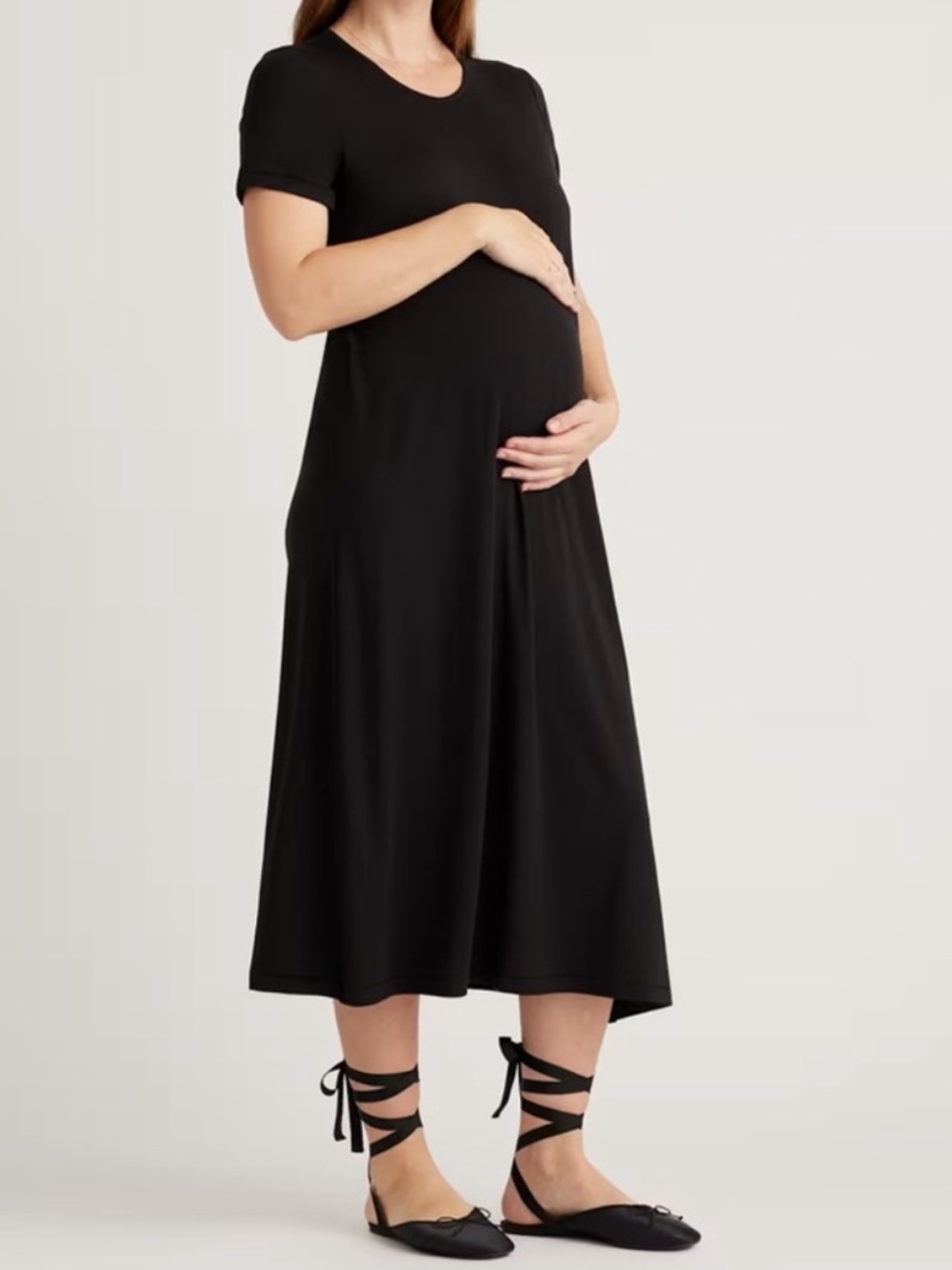 Quince Bamboo Jersey Maternity & Nursing T-Shirt Dress